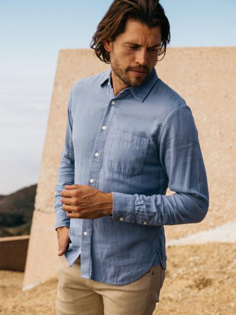 HIROSHI KATO The Ripper Double Gauze Organic Cotton Shirt - Matte Blue