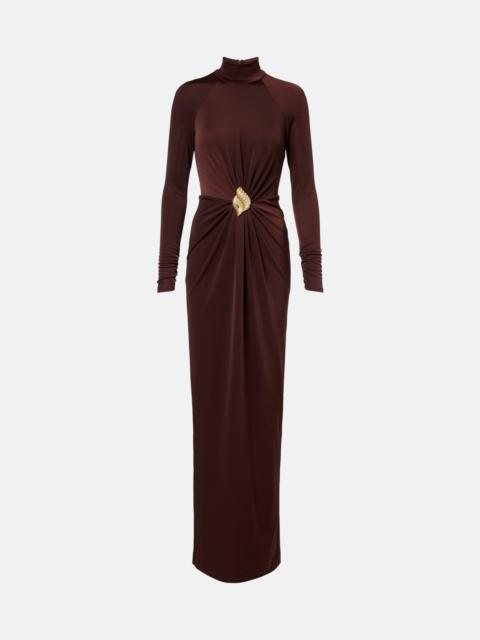 REBECCA VALLANCE Embellished gathered jersey gown