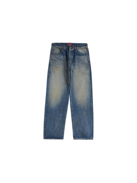 Supreme Supreme Distressed Loose Fit Selvedge Jean (SS24) Washed Indigo