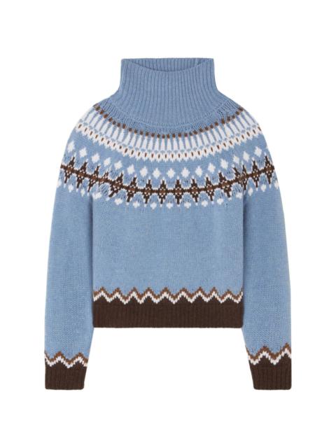 intarsia-knit high-neck jumper