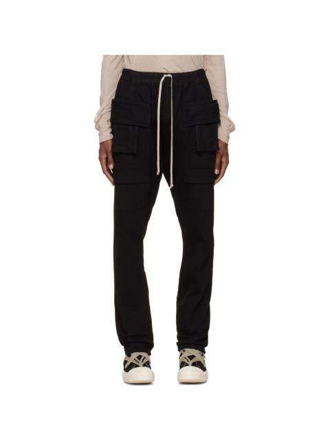 Rick Owens DRKSHDW Black Tower Creatch Drawstring Cargo Pants