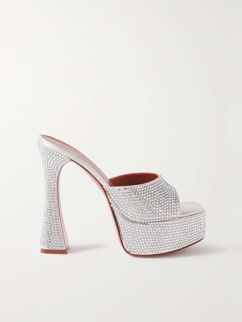 Dalida crystal-embellished satin platform sandals