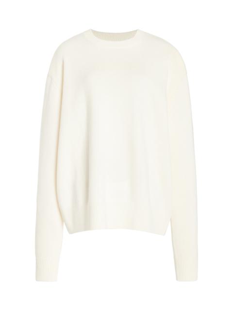 Rafaela Padded Merino Wool-Cashmere Sweater ivory