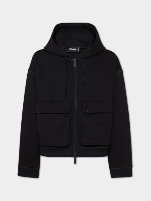 DSQUARED2 ICON NEW GENERATION BALLOON CARGO ZIP HOODIE