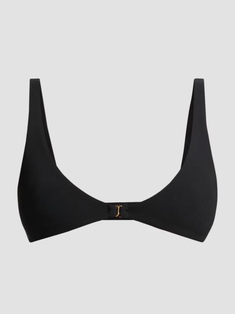 KIKI DE MONTPARNASSE Women's Echauffe Scoopneck Bikini Top - Black