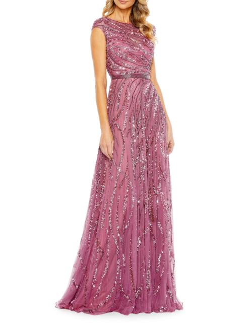 MAC DUGGAL Women's Embellished A-Line Gown - Plum