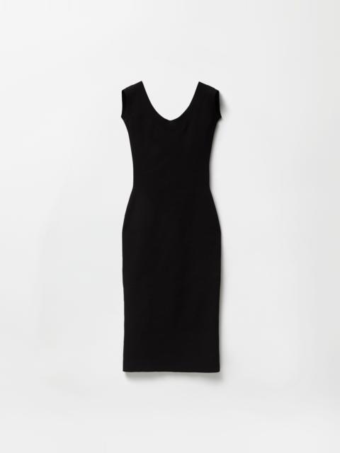 VERSACE Cotton Ribbed Knit Midi Dress