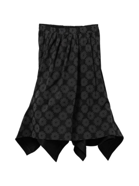 Comme Des Garçons floral asymmetric midi skirt