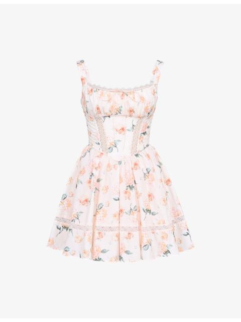 House of CB Kimmie Floral-Print Stretch-Cotton Mini Dress