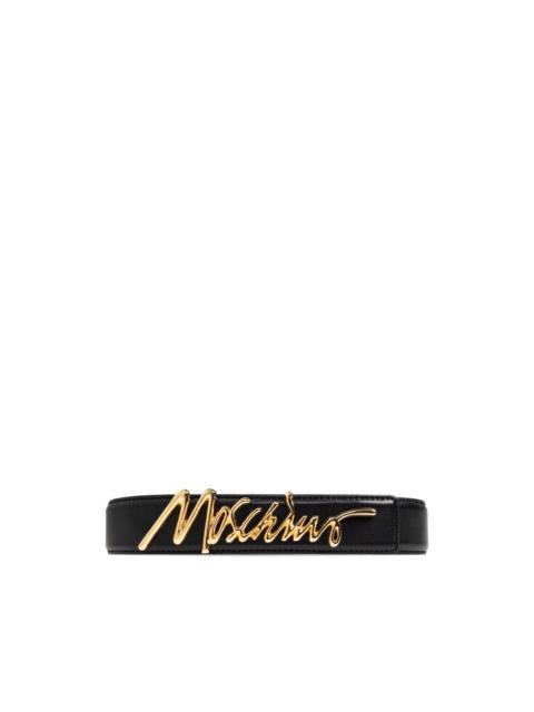 Moschino signature leather belt
