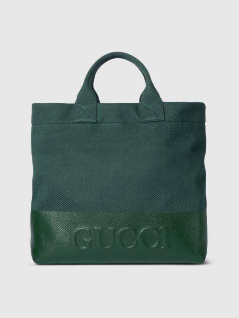 GUCCI Canvas tote bag with embossed detail