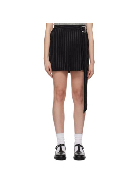 AMI Paris Black Stripes Miniskirt