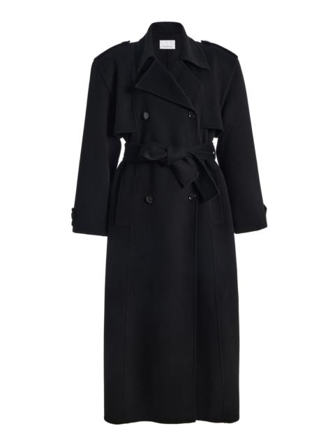 The Frankie Shop Nikola Padded Wool-Cashmere Trench Coat black