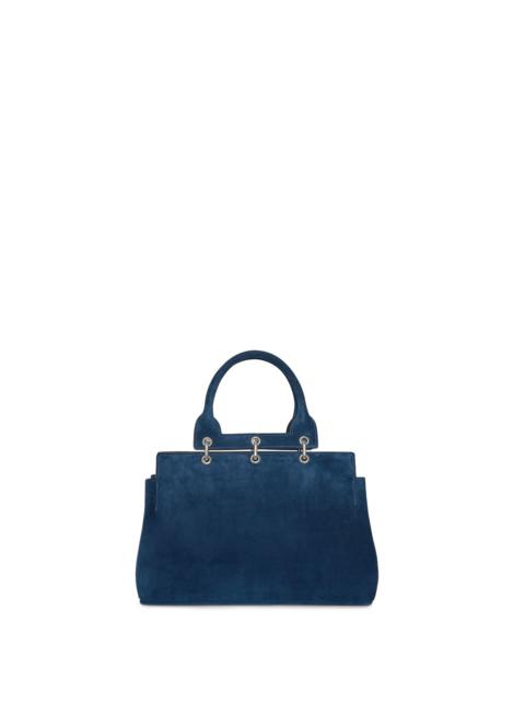 Small Amethyst Bag in Navy Suede