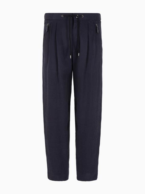 GIORGIO ARMANI ASV trousers with two pleats in a canneté cupro blend