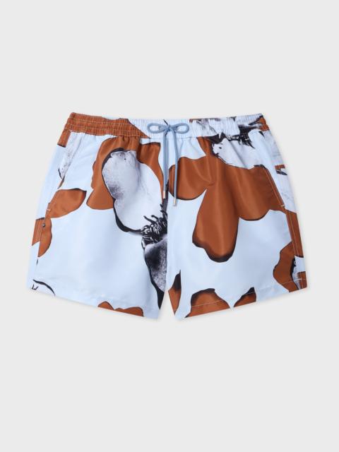 Paul Smith Sky Blue 'Shadow Floral' Swim Shorts