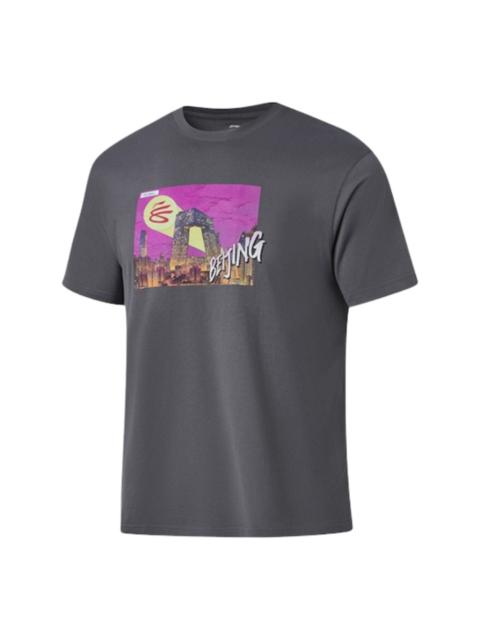 Li-Ning Li-Ning x Curry China Tour City BeiJing T-Shirt 'Grey' AHSWK07-4