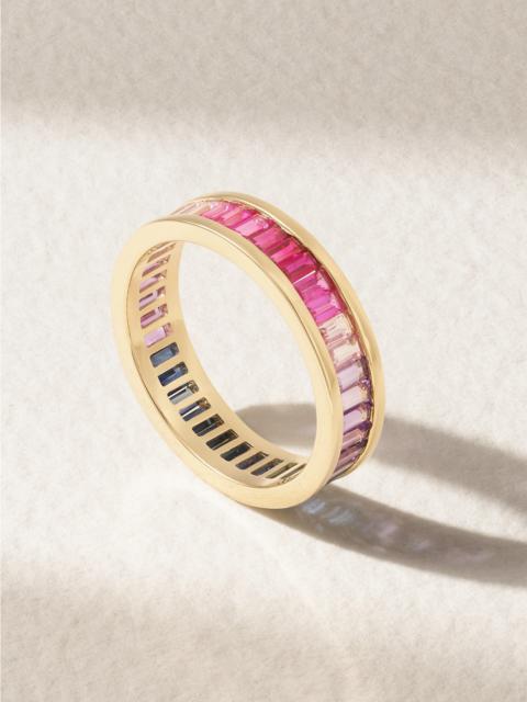 SYDNEY EVAN 14-karat Gold, Sapphire And Amethyst Eternity Ring