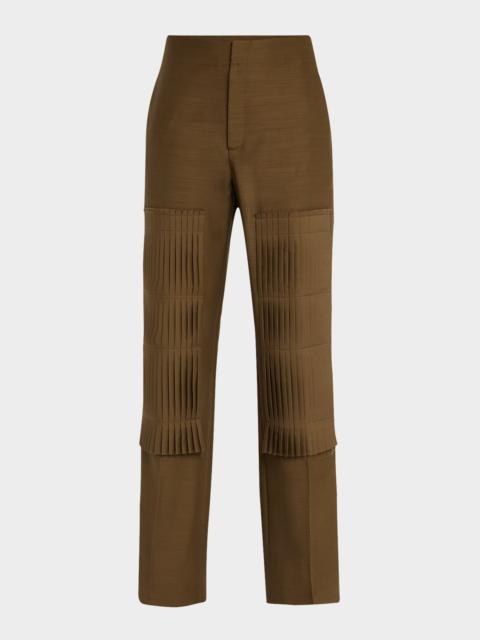 BITE Studios Pleated Patch Straight-Leg Trousers