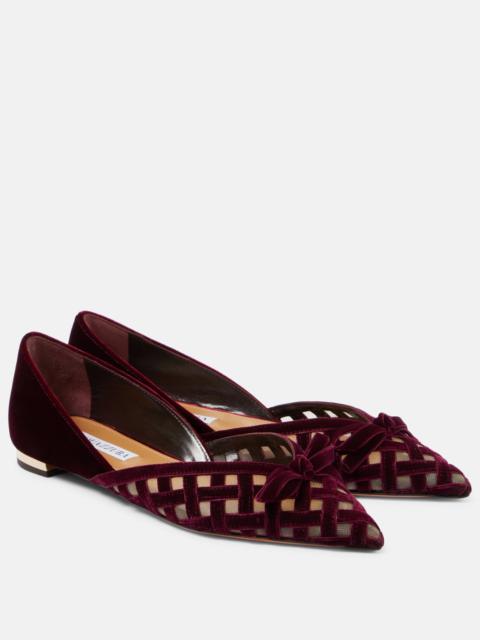 Romance D'Orsay velvet and mesh flats