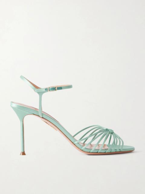 AQUAZZURA Serenity 85 Knotted Satin Sandals