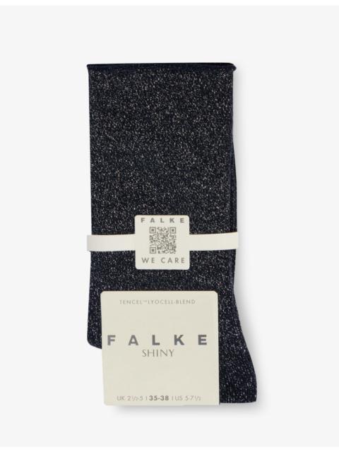 FALKE Shiny-Finish Mid-Calf Knitted Socks
