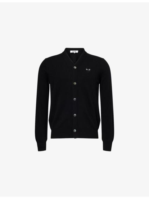 Comme des Garçons PLAY V-Neck Black Heart Wool Knit Cardigan