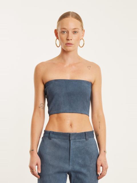 SPRWMN DENIM SUEDE MICRO TUBE TOP