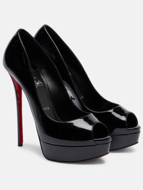 Christian Louboutin Lady Z 160 patent leather peep-toe pumps