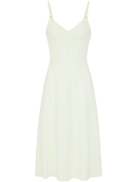 ELISABETTA FRANCHI lace-up detail crepe midi dress