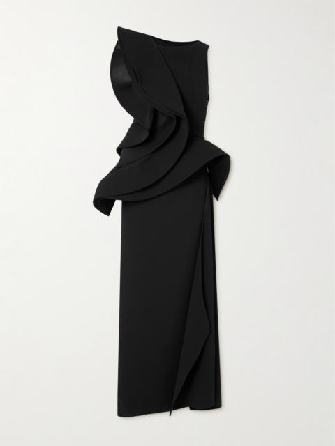 MATICEVSKI Fateful Ruffled Mesh-trimmed Crepe Gown