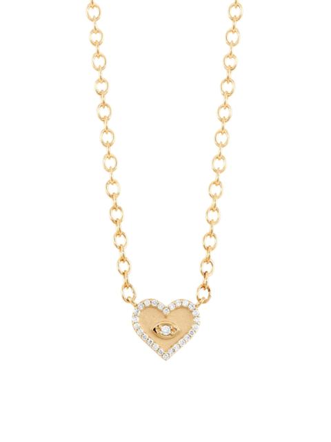 SYDNEY EVAN Women's 14K Yellow Gold & Diamond Small Evil-Eye Heart Pendant Necklace