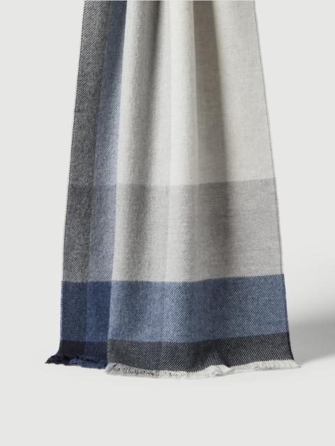 Brunello Cucinelli Wool and cashmere checked twill scarf