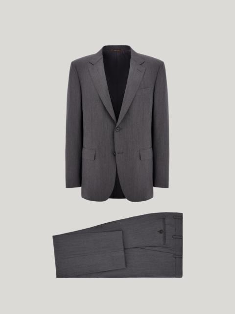 Canali GRAY 160’S WOOL HERRINGBONE SINGLE-BREASTED REGULAR-FIT SUIT
