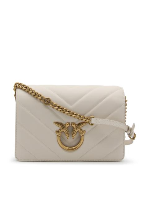 white leather classic love click shoulder bag
