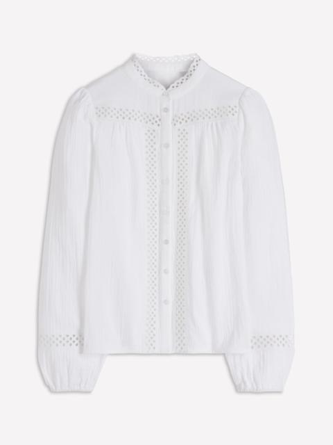 BODEN Trim Detail Double Cloth Top-White