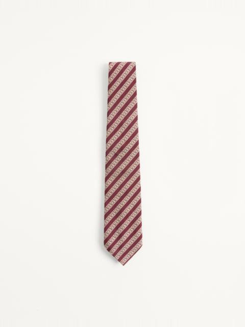 Valentino VALENTINO TIE IN REGIMENTAL SILK AND VLOGO JACQUARD