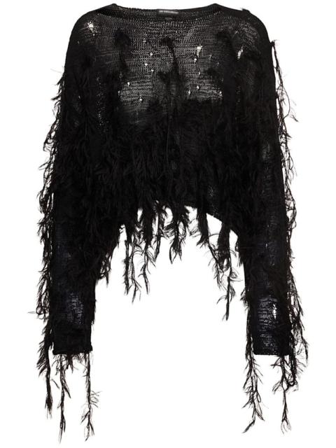 Ann Demeulemeester Vilta boat neck open knit sweater
