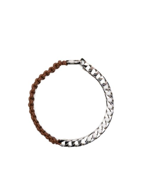 Plan C braided leather curb-link necklace