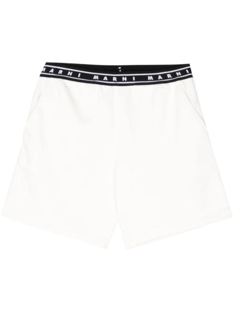 logo-print strap cotton shorts