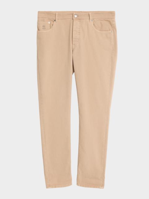 Brunello Cucinelli Men's Garment-Dyed Cotton Five-Pocket Pants