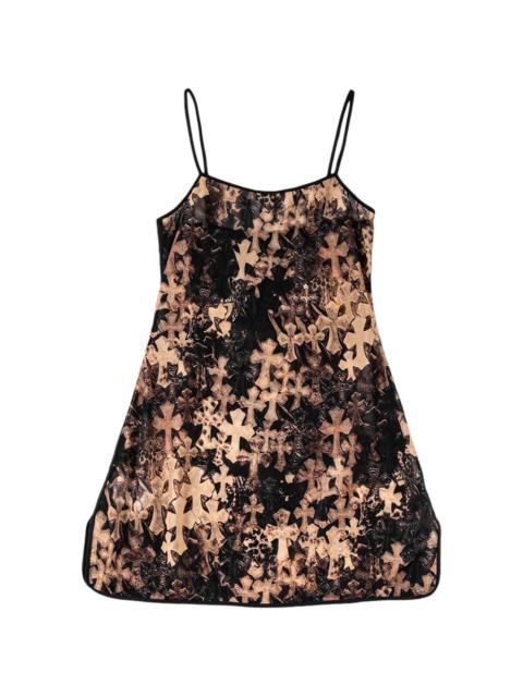 Chrome Hearts cross-print mini dress