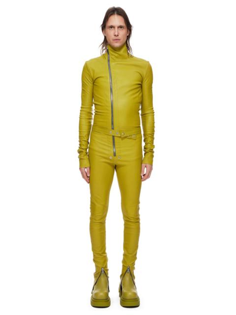Rick Owens Green Gary Leather Jumpsuit