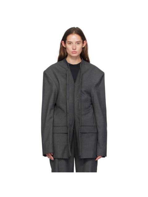 MARIE ADAM-LEENAERDT Gray Pinched Blazer