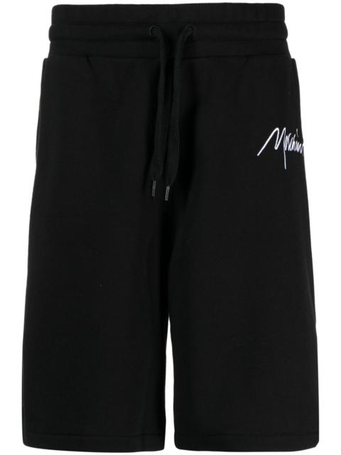 Moschino logo-embroidered organic cotton track shorts