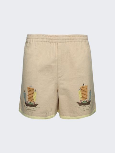 BODE bode – Ship Applique Shorts Tan