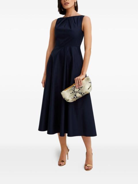 ROLAND MOURET boat-neck midi dress