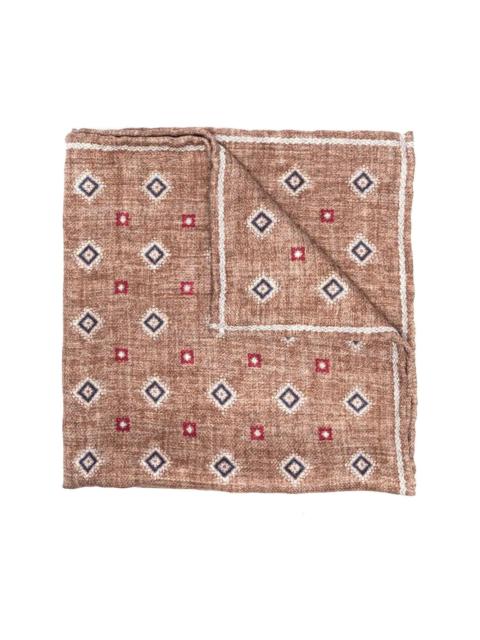 Brunello Cucinelli geometric-print pocket-square