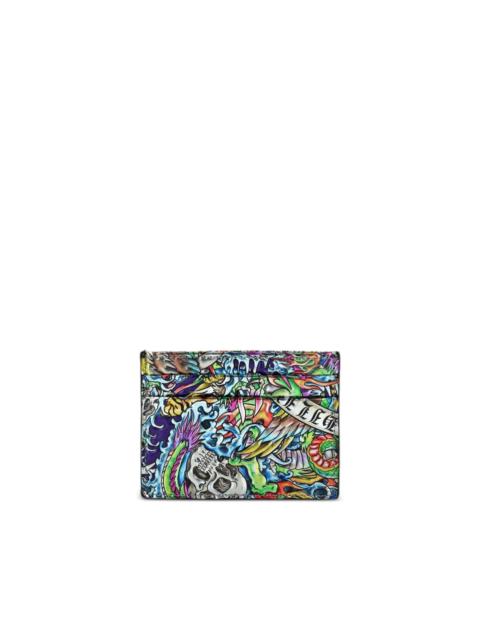 PHILIPP PLEIN Tattoo-print leather cardholder