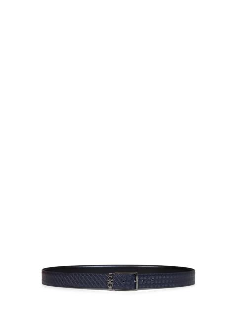FERRAGAMO Midnight blue and black reversible Gancini belt